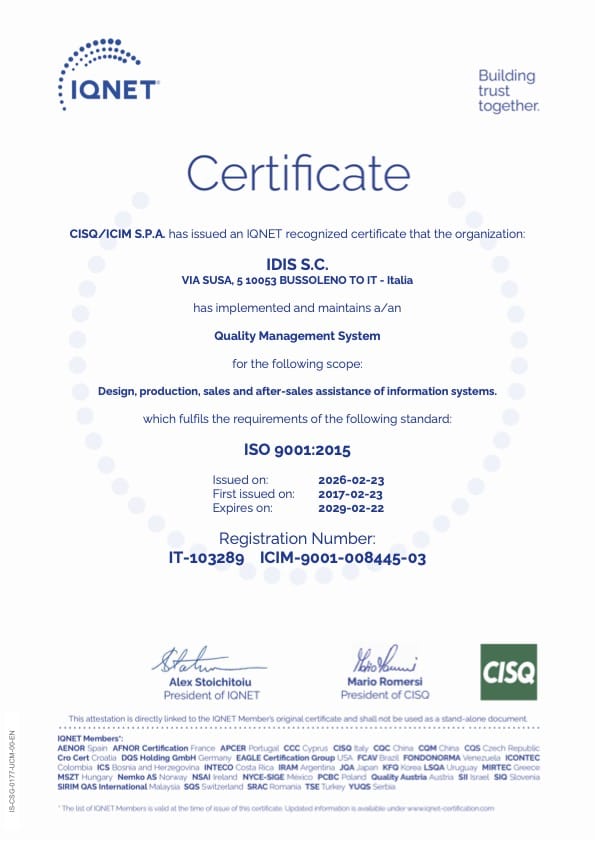 Certificato UNI EN ISO 9001-2015 Febbraio 2026 2
